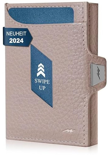 Marc Peter® Jupiter Rose Echtleder Slim Wallet mit Münzfach | Kleines Portemonnaie für Herren mit RFID | Kompaktes Portmonee | Mini Geldbörse für Männer | Kreditkartenetui für bis zu 11 Karten