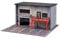 Amagogo Modellauto-Vitrine mit beleuchteter Tischdekoration mit Autoparkplatz-Szene, Landschafts-Diorama-Parkplatz für Leichtmetallautos