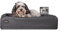 SABRO KUDDE Orthopädisches Hundebett – Martin Rütter – Hochwertiges Kunstleder – Waschbar & Wasserabweisend – Ergonomisch – Premium Haustierzubehör für Kleine, Mittelgrosse Hunde M in Grau