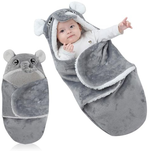 Forhome Kids Swaddle Decke,neugeborenen Kleidung,Baby Decke,Kids 3-6 Monate,Pucksack Baby 0-3 Monate,Baby 3-6 Monate,Kuschelig Warm Und Sicher (Grau)
