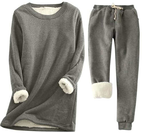 Tute Donna Complete Offerte Curvy Calda Completo Da Casa Invernale Leggera Pantaloni E Maglie In Pile Set Da Salotto Completi 2 Pezzi Morbida Casual Tuta In Pile Loungewear Tute Calde Per Casa