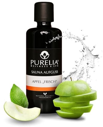PURELIA Saunaaufguss Konzentrat Apfel frisch 100 ml natürlicher Sauna-aufguss - Reine ätherische Öle