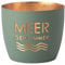 Gift Company Madras, Windlicht, M, Motiv: Meer geht Immer, Powder Blue/Gold, H8,5, D10cm