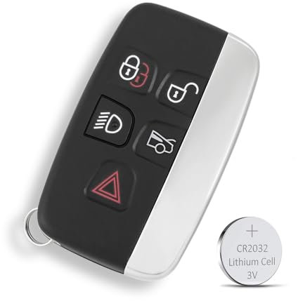 5 Button For Jaguar Key Fob Case Replacement Jaguar XF Key Fob Cover for Jaguar XE XJL XF XK Key Case Jag Key Fob with Battery CR2032