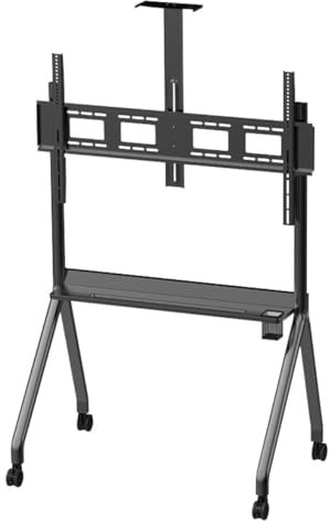 NESPIQ TV Ständer TV Bodenständer Mobiler TV-Ständer Für 40-75-Zoll-Fernseher, Rollender TV-Wagen Mit Medienregal Und Rädern, Trägt Bis Zu 220 Pfund, Max. VESA 900 X 600 Mm TV Ständer Standfuß(Black)