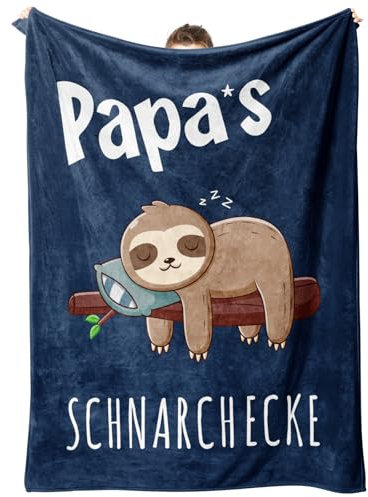 Niyewsor Papa Geschenk Geburtstag, Flanelldecke Geschenke für Papa von Tochter Sohn, Geburtstagsgeschenk für Papa, Bester Papa Geschenke für Weihnachten (Blau,157 * 132cm)