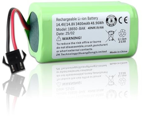 3400mAh 14.4V Li-Ion Ersatzakku Kompatibel mit Ecovacs Deebot N79 N79S DN622 & Eufy RoboVac 11, 11S, 11S Plus, 11S MAX, 12, 15C MAX, 30, 30C, 35C, G10 Hybrid, G20 G30 G35 G40 Staubsauger Akku