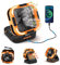 Portable Fan Desk Solar Fan - 20000mah Camping Fans Battery Fans with Solar Panel 120° Auto Oscillating, 6 Wind Speeds, 3 Light Modes,Timer, Handle, Foldable Table Fans for Home,Office,Travel (Orange)