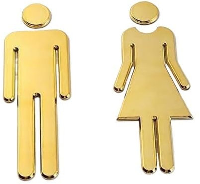 Segnaletica, set di figure decorative for cartelli da bagno for uomo e donna, adesivi in ​​ABS for porta del bagno, cartelli for WC, simboli del bagno, set di figure adesive for porta for uomo e donna