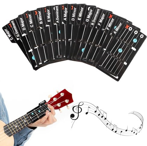 Yooyan gitarrenakkordkarten, Guitar Chord Cards, Lernen Sie Gitarre in Minuten, Fantastische Guitars akkord-lernkarten passend für alle Gitarren, tragbares Gitarren-Starterset