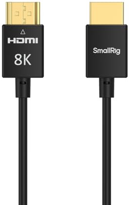 SMALLRIG 8K für HDMI 2.1 Kabel 100 cm (A auf A), superflexibles, schlankes Kabel, unterstützt 8K bei 60 Hz/4K bei 120 Hz, Ethernet, ARC Typ-A Stecker auf Stecker für Kamera, Monitor, Gimbal – 5086