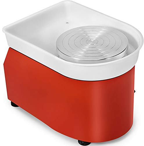 IZHAOGJING Tornio per Ceramica, Tornio per Argilla Macchina per la Formazione della Ceramica 25 cm Rotella di con Piedini Regolabili Pedalo a Leva 350W Art Craft