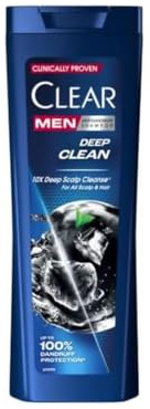CLEAR Men Deep Clean Anti-Dandruff Shampoo for Men, Deep Cleansing Formula with Activated Charcoal, Mint & Triple Anti-Dandruff , Vitamin B3 & Taurine, 360 ml – Fresh Scalp & Strong Hair PACK OF 3