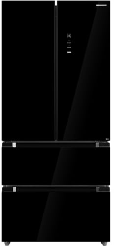 HEINNER HCFD-M516INVHGBKE++ French‑Door Kühlschrank – 516 L Gesamtvolumen, Full No‑Frost, Inverter‑Kompressor, LED‑Touch‑Display, Schwarz, Energieklasse E, 5‑Jahres-Garantie (Schwarz)