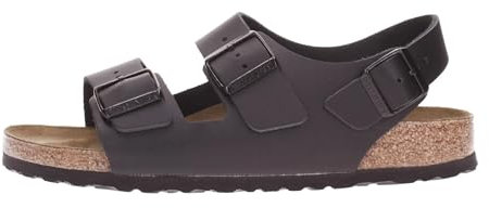 Birkenstock Milano Smooth Leather, Sandali Sportivi Unisex-Adulto, Nero Schwarz, 42 EU