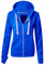 Parsa Fashions Ladies Plain Zip Up Hoodie Womens Fleece Hooded Top Long Sleeves Front Pockets Soft Stretchable Comfortable (Royal Blue/XL UK-14)