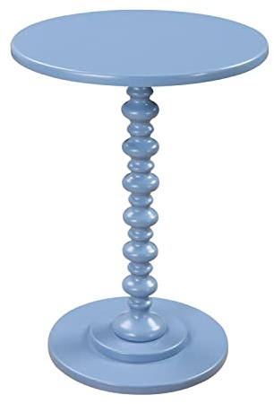 Convenience Concepts Palm Beach - Tavolino rotondo tradizionale per soggiorno, in legno massello tornito, 45,1 cm, colore: blu