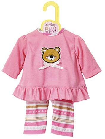 Dolly Moda, Puppen-Pyjama mit Bärchenmotiv für 39-46 cm große Puppen, 870075 Zapf Creation