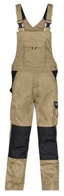 DASSY® Versailles Zweifarbige Arbeitslatzhose mit Kniepolstertaschen - Größe 54 - KHAKI/SCHWARZ