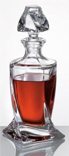 SOLAVIA Decanter and Stopper Glass Hand Made Contemporary Curvy Shaped Spirits Carafe 0.75L Boxed