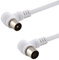 BestPlug câble coaxial d'antenne coaxial 3,5 m de câble coaxial pour antenne coaxial pour tV câbles coaxiaux courants ou 75 ohm pour radio fM avec fiche coudée à 90° mâle vers connecteur femelle blanc pour analogique et numérique full hD tV convient également utilisable comme extension de câble de rallonge 3,5 m et 3,5 m