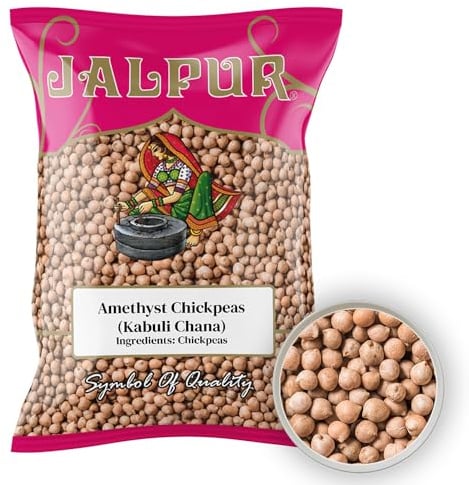 JALPUR MILLERS Amethyst Chickpeas (Kabuli Chana)- 500g - chickpeas dried Naturally high in protein, rich in fibre - iron, magnesium & folate - for hearty soups, aromatic curries, or creamy hummus