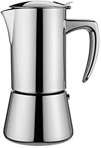 KAUFGUT 121903 Miss Diamond Espressokocher Edelstahl 6 Tassen, mehrfarbig