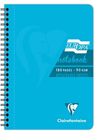 Clairefontaine A5 Notebook, 180 Pages, Turquoise, Pack of 5