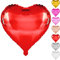 DekoRex Folienballons Herzen 10Stk. 45cm Liebe Hochzeit Deko (Farbe: Rot)