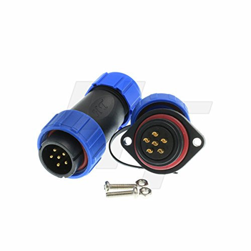 HangTon HE21 6 Pin Connettore Circolare Aviazione Maschio Spina Femmina Pannello Presa Esterna Impermeabile IP68 Alimentazione Connettore Elettrico, 15A Corrente