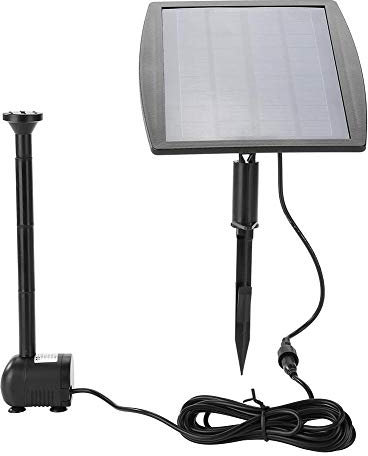Solar Teichpumpe 5 Watt Solarmodul Solar Brunnen Waßerpumpe Bürstenlose Solarbrunnen Pumpe mit Solarpanel für Teich, Garten, Außen Wasserfall, Fontainenhöhe: 0,60m