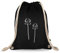 Turnbeutelliebe® Turnbeutel mit Spruch - Verschiedene Designs - Bedruckt - Baumwolle schwarz - Sportbeutel - Rucksack - ca. 12 Liter - 37 x 46 cm (Blume)