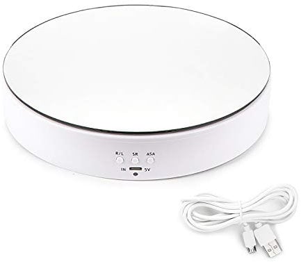 Leadleds Elektrisch Drehteller Display-Ständer, 7,7 Zoll 360° drehbarer Display-Ständer für Produkt-Display (weiß)