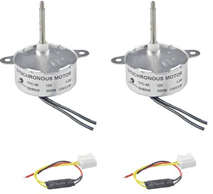 CHANCS TYC-40 DC Synchronous Electric Motor 12V 5RPM CW/CCW Small Gear Motor Shaft 46mm Slow Speed Electric Motor for Christmas Decoration fiber optic lights