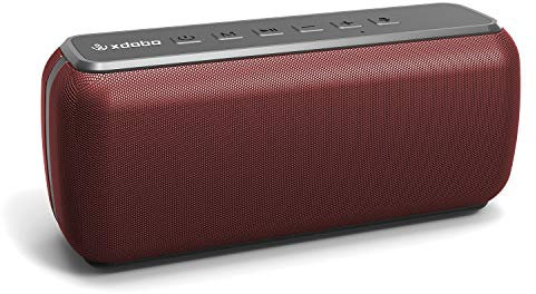 SINOBAND Bluetooth Speaker Portable Wireless 60W Outdoor Speakers Waterproof TWS Subwoofer Bluetooth Speaker Loud Voice Assistant IPX5,15 Hours Playtime,Built-In Mic for Party Indoor/Outdoor (Red)