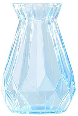 Greenf Vase en Verre Vase pour Fleurs Gros Vase À Fleurs Transparent, Terrariums pour Plante Hydroponique Pot De Fleurs, Vases Décoration des Centres de Table pour Maison Bureau Salon Mariage, Bleu