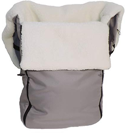 EICHHORN Kinderwagen universal Fußsack mit hohem Rücken, rundum Reißverschluss und vorgenähten Gurtschlitzen, grau