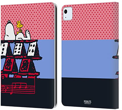 Head Case Designs Licenciado Oficialmente Peanuts Snoopy & Woodstock 3 Negro Mitades y Risas Carcasa de Cuero Tipo Libro Compatible con Apple iPad Air 2020/2022
