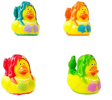 Homestreet Niedliche Gummi-Enten im Meerjungfrauen-Design, 4 Stück