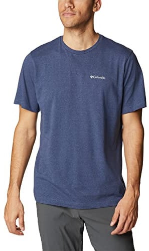Columbia Men's Thistletown Hills Short Sleeve Hiking Shirt, Dark Mountain Heather, Large