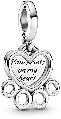 Annmors Pfote & Herz Charms für Armband 925 Sterling Silber Anhänger