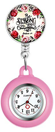 Avaner Krankenschwesteruhr Pflegeruhr Analog Quarzwerk FOB Ansteckuhr mit Pin/Clip Arzt Doktor Medical Taschenuhr aus Silikon