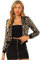 Allegra K Damen Party Glitzerjacke Bomberjacke Pailletten Glitzer Langarm Reißverschluss Club Kurze Jacke Gold XL