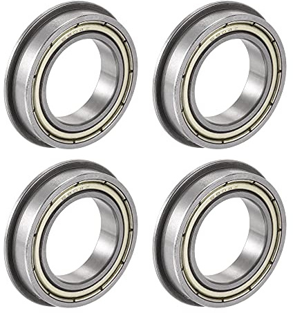 sourcing map 4 Stück F6804-ZZ Flansch Kugellager 20x32x7mm Doppel Metall geschirmt (GCr15) Chrom Stahl Lager