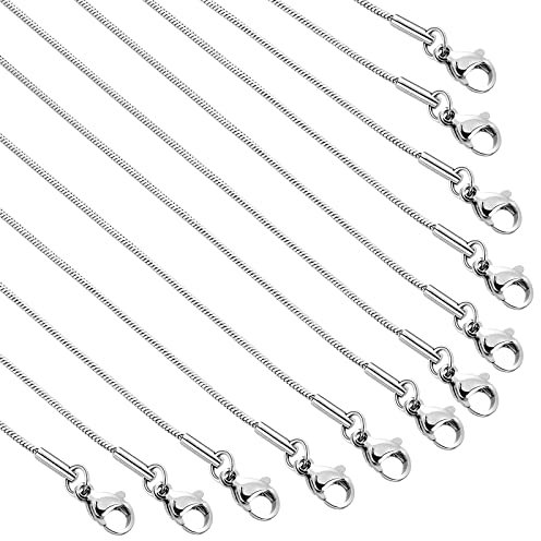 ASTER Edelstahl Kette Frauen Halskette Herren Schlangenkette aus 304 Edelstahl Ketten Männer mit Karabinerverschluss 18 Zoll Kreuz Schlangenkette DIY Halskette Herstellung Kette