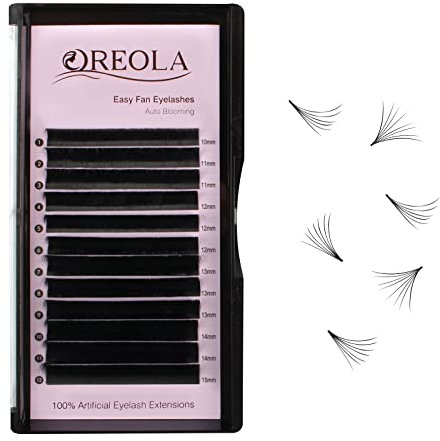 Oreola 0.07C 10-15mm Volume Lashes, 2D-20D Easy Fan Lashes Extensions de cils de volume, Cils de fleurs automatiques Noir mat 3D Faux cils de vison, 3D 6D 10D Volume Cils russes pour salon