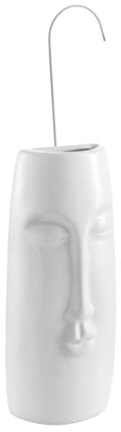 MONTEMAGGI Humidificateur de Radiateur en Céramique, Evaporateur d’Eau pour Humidifier l’Air, Humidificateur Décoré, Forme de Visage Blanc, 8x4x18 cm