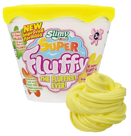 SLIMY Super Fluffy 100g Gelb Spielmasse im Becher - der flaumigste Original Slimy Slime, lustig duftende Schleim Knete für Kinder