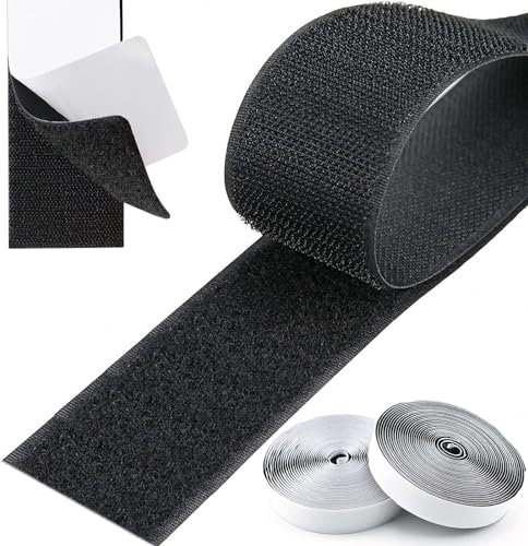 Feltro Biadesivo Extra Forte 5mX20mm - Nastro Adesivo Strappo Hook Loop per Portafoto, Zanzariere, Tappeti