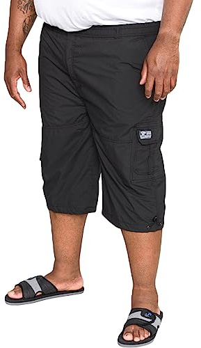 D555 Plus Size Lightweight Cargo Capri Trousers 4 Colours 3XL-8XL, black, 8XL Plus Size